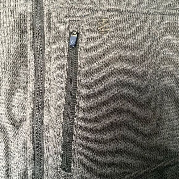 Izod Mens sleeveless sweater vest full zipper gray size large - Picture 3 of 7